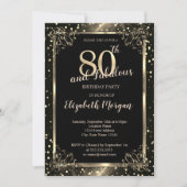 Elegant Gold Lijst, Stip 80e verjaardag Kaart (Voorkant)