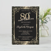 Elegant Gold Lijst, Stip 80e verjaardag Kaart (Staand voorkant)