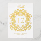 Elegant Gold Lijst Vintage Weddenschappen Folie Uitnodiging (Voorkant)