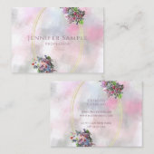 Elegant Gold Lijst Waterverf Flowers Bovenste Abst Visitekaartje (Voorkant / Achterkant)