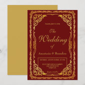 Elegant Gold Lijst | Weddenschap Kaart (Voorkant / Achterkant)