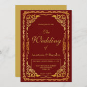 Elegant Gold Lijst | Weddenschap Kaart (Voorkant / Achterkant)