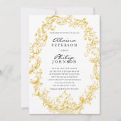 Elegant Gold Lijst Wedding Invitation Sjabloon Kaart (Voorkant)