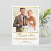 Elegant Gold Lijst Wedding Photo Bedankkaart (Staand voorkant)
