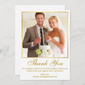 Elegant Gold Lijst Wedding Photo Bedankkaart (Voorkant / Achterkant)