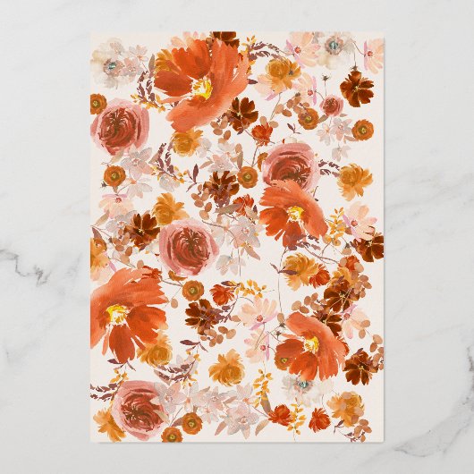 Elegant Gold Lijst Wreator Floral Abundance Weddin Folie Uitnodiging (Achterkant)