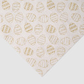 Elegant Gold Line Art Easter Egg Pattern Boho Chic Tissuepapier (Detail)