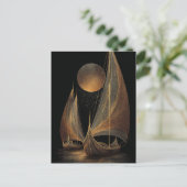 Elegant Gold Line Art Illustration of Longships Briefkaart (Staand voorkant)