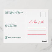 Elegant GOLD LINES Merry Kerstseries Foto Folie Feestdagen Briefkaart (Achterkant)