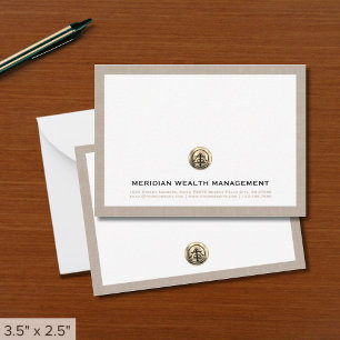 Elegant Gold Logo Business Note Kaart Notitiekaartje