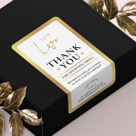 Elegant Gold Logo Business Order Bedankt Etiket