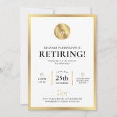Elegant Gold Logo Formal Employee Retirement Party Kaart (Voorkant)