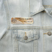 Elegant Gold Logo Magnetic Name Badge (In situ)