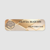 Elegant Gold Logo Magnetic Name Badge (Voorkant)