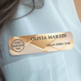 Elegant Gold Logo Magnetic Name Badge