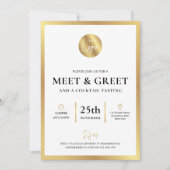 Elegant Gold Logo Networking Meet & Greet Event Kaart (Voorkant)