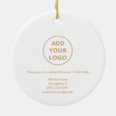  Elegant Gold Logo Real Estate Ornament (Achterkant)