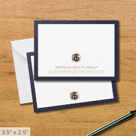 Elegant Gold Logo Vastgoed Note Kaart Notitiekaartje
