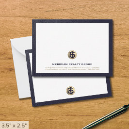 Elegant Gold Logo Vastgoed Note Kaart Notitiekaartje