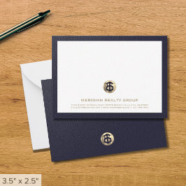 Elegant Gold Logo Vastgoed Note Kaart Notitiekaartje