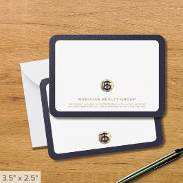 Elegant Gold Logo Vastgoed Note Kaart Notitiekaartje