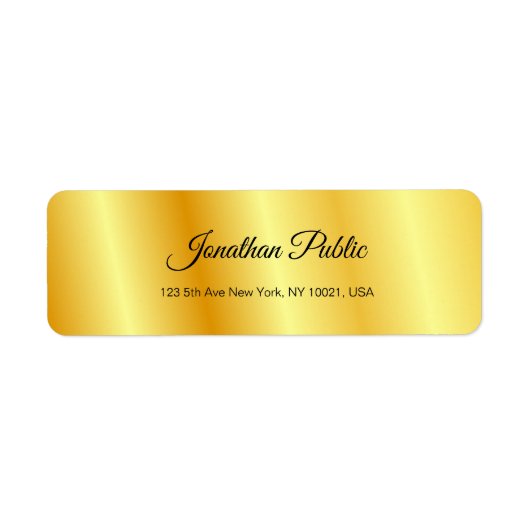 Elegant Gold look Hand Script Moderne Sjabloon Etiket (Voorkant)