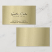 Elegant Gold look Modern Creative Plain Luxe Visitekaartje (Voorkant / Achterkant)