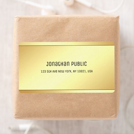 Elegant Gold Look Modern Eenvoudige Sjabloon Verze Etiket (Insitu)