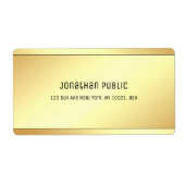 Elegant Gold Look Modern Eenvoudige Sjabloon Verze Etiket (Voorkant)