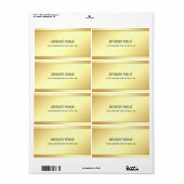 Elegant Gold Look Modern Eenvoudige Sjabloon Verze Etiket (Full Sheet)