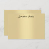 Elegant Gold look Modern handgeschreven script Notitiekaartje (Voorkant / Achterkant)