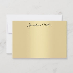 Elegant Gold look Modern handgeschreven script Notitiekaartje