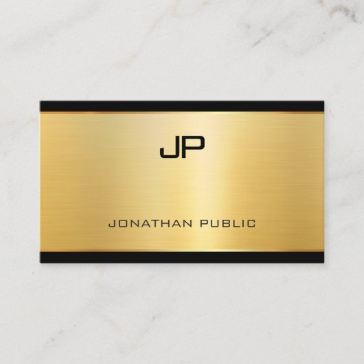Elegant Gold Look Modern Luxury Sjabloon Trendy Visitekaartje (Voorkant)