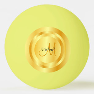 Elegant Gold look Modern Monogram Aangepaste Sjabl Pingpongbal