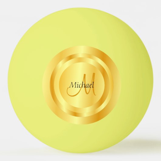 Elegant Gold look Modern Monogram Aangepaste Sjabl Pingpongbal (Voorkant)