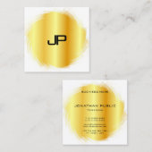 Elegant Gold look Modern Monogram Sjabloon Vierkante Visitekaartje (Voorkant / Achterkant)