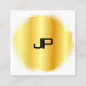 Elegant Gold look Modern Monogram Sjabloon Vierkante Visitekaartje (Voorkant)