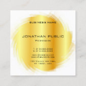 Elegant Gold look Modern Monogram Sjabloon Vierkante Visitekaartje (Achterkant)
