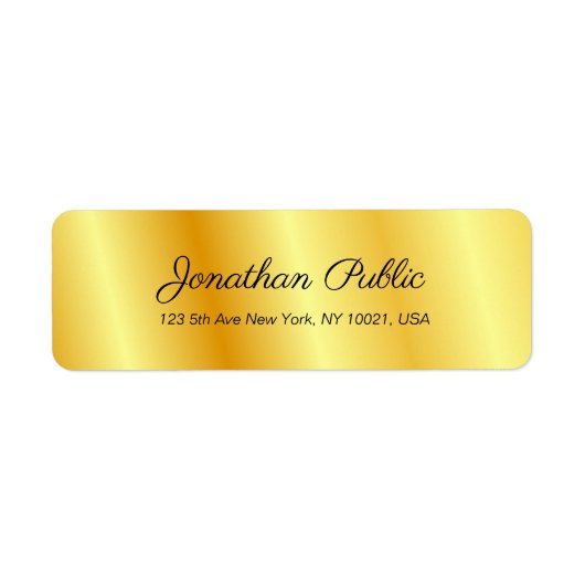 Elegant Gold look Modern Sjabloon gecalligraveerd Etiket (Voorkant)