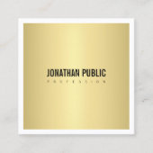 Elegant Gold look Plain Modern minimalist Vierkante Visitekaartje (Voorkant)