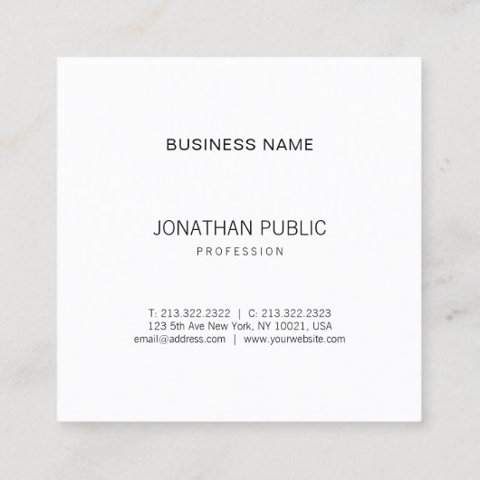 Elegant Gold look Plain Modern minimalist Vierkante Visitekaartje (Achterkant)