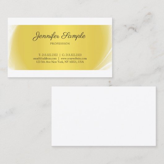 Elegant Gold look Plain Professional Design Trendy Visitekaartje (Voorkant / Achterkant)