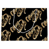 Elegant Gold look Script Black Merry kerst Groot Cadeauzakje (Voorkant)