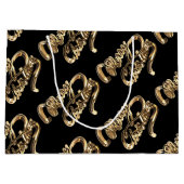 Elegant Gold look Script Black Merry kerst Groot Cadeauzakje (Achterkant)