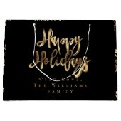 Elegant Gold look Script Black Prettige feestdagen Groot Cadeauzakje (Voorkant)