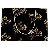 Elegant Gold look Script Black Prettige feestdagen Groot Cadeauzakje (Achterkant)