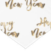Elegant Gold Look Script Gelukkig Nieuwjaar Tafelkleed (Gekanteld)