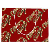 Elegant Gold look Script Merry-kerstrood Groot Cadeauzakje (Achterkant)