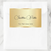 Elegant Gold Look Script Sjabloon Typografie Rechthoekige Sticker (Tas)