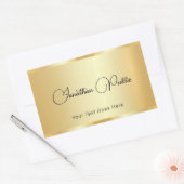 Elegant Gold Look Script Sjabloon Typografie Rechthoekige Sticker (Envelop)